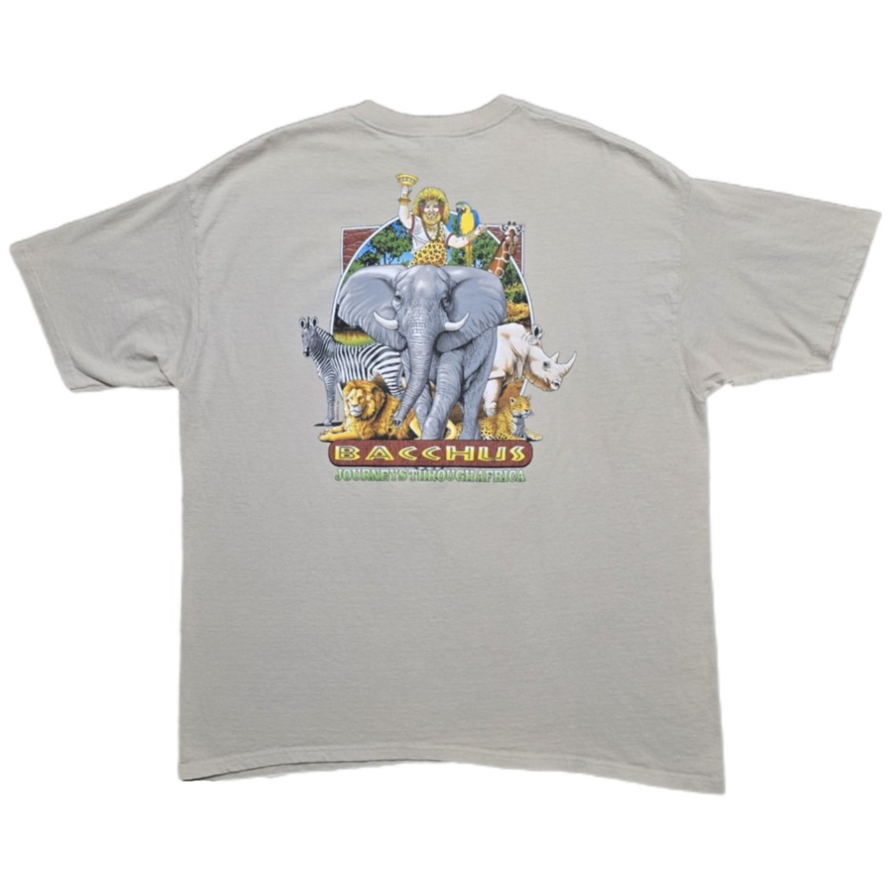 VTG Bacchus 2002 Mardi Gras T-Shirt Mens XL New Orleans Journey Through Africa